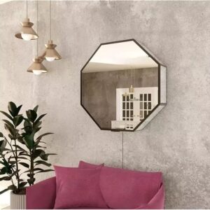 Modern Style Nordic Luxury Octagon RGB 3D Mirror Light Remote Control LED Atmosphere Magical Mirror Wall Lamp