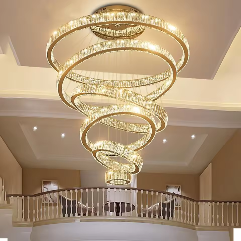 Metal Ring Gold Luxury Chandelier Lobby/Outdoor Designer Retro Chandelier - Image 2